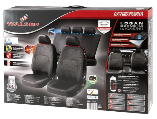 Autositzbezug Logan Premium schwarz-silber