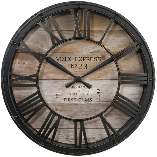 "NL Vintage-Uhr - 90 cm - Metall - Schwarz image"