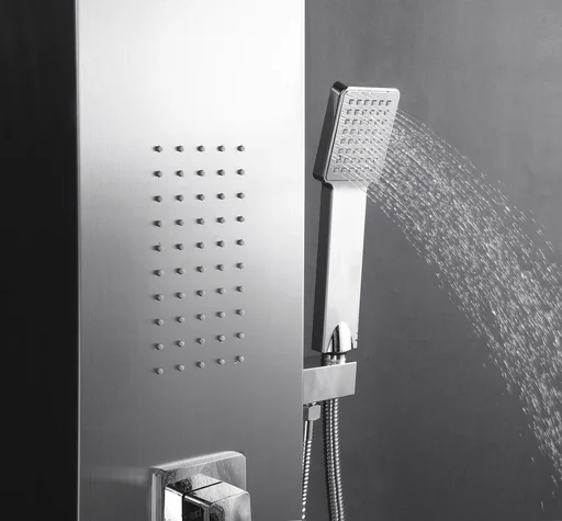 "Duschpaneel Enya 121x20 cm, Duschset mit 4 verschiedene Duschfunktionen image"