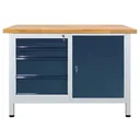 Werkbank "Premium" 4 Schubladen, 1 Tür, L1200xB600xH840mm