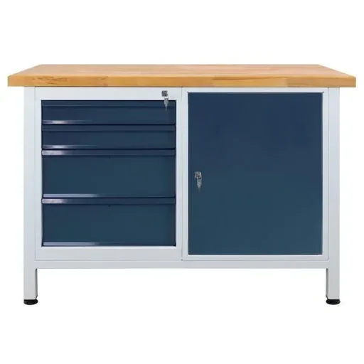 "Werkbank "Premium" 4 Schubladen, 1 Tür, L1200xB600xH840mm image"