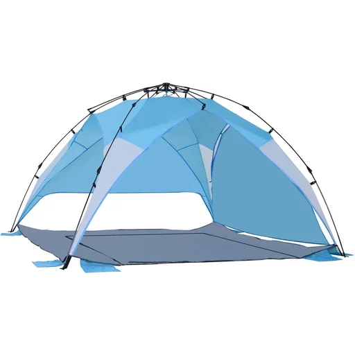 "Automatik Strandmuschel Pop up Zelt Outdoor mit Boden Fenster Tragetasche 3 4 Personen 250 x 250 x 155 cm image"