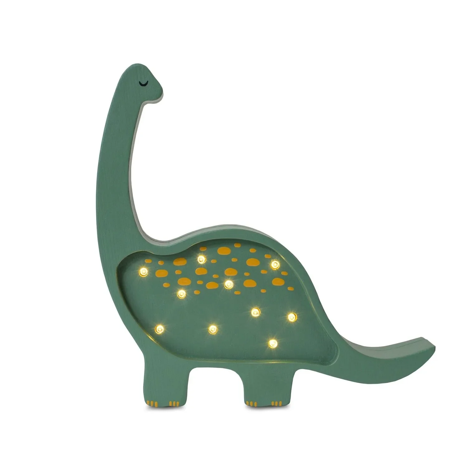 "Little Lights Nachtlicht Kinder, Nachtlampe Mini-Dinosaurier - 100% Kiefernholz natur, Farbe: Militärgrün image"
