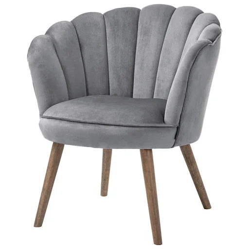 "Esszimmerstuhl Küchenstuhl Sessel mit Rückenlehne Wohnzimmerstuhl Polyester Gummiholz Dunkelgrau 66 x 72 x 79 cm image"