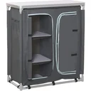 2in1Campingtisch mit Arbeitsplatte und Fächern grau