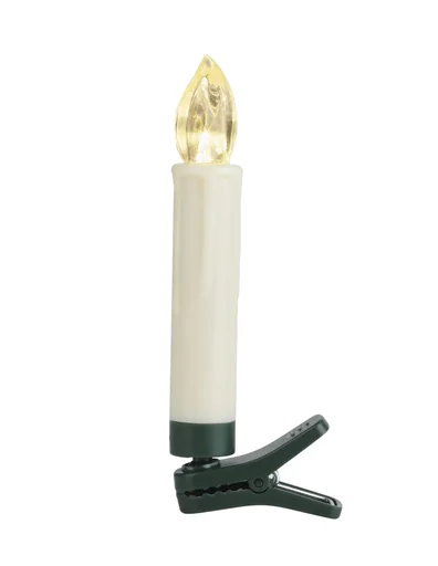 "Kabellose LED-Weihnachtsbaumkerzen, Creme-Weiss, batteriebetrieben, mit Clip-Halterung und Fernbedienung, warm-weiß, 16 Stück image"