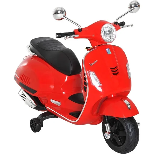 "Elektro Kindermotorrad VESPA Kinderauto Weiß Rot image"