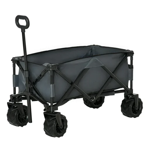 "Bollerwagen Faltbarer Handwagen 360° Gartenwagen Transportwagen mit Teleskop Griff Verstellbarer Griffhöhe Strandwagen image"