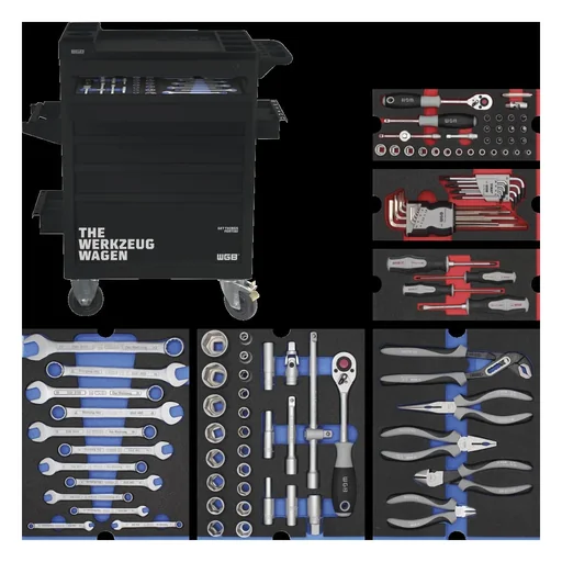 "Werkstattwagen - 5 Schubladen, bestückt mit 6 Modulen, 103-teilig image"