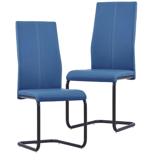 "Esszimmerstühle 2-Sitzer Kunstleder blau image"