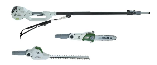 "Akku Teleskop 3 in 1 Gartenset - bestehend aus Heckenscheren-Kettensägenaufsatz mit Akku und Ladegerät image"