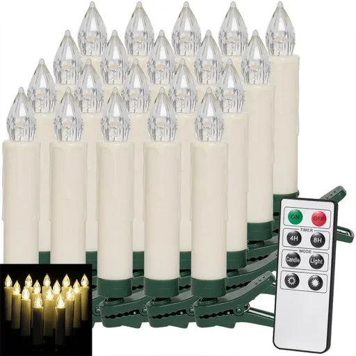 "Weihnachtsbeleuchtung - Christbaumkerzen 20 Stück MIT Fernbedienung image"