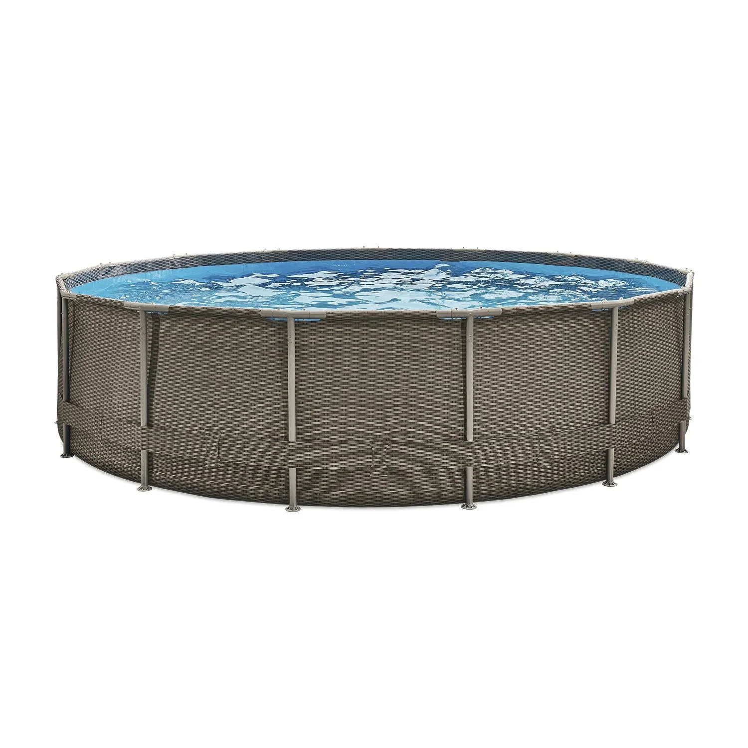 "Summer Waves Active Frame Pool Ø457 x 106 cm rattan braun image"