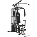 Gym Kraftstation Fitnessstation Multigym Fitnesscenter Fitnessgerät inkl. Gewichten Latzug Beincurl Metall PU-Kunstlede
