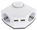 Steckdosenleiste für die Eckmontage 2-fach + 2x USB