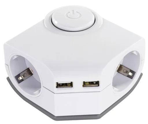 "Steckdosenleiste für die Eckmontage 2-fach + 2x USB image"