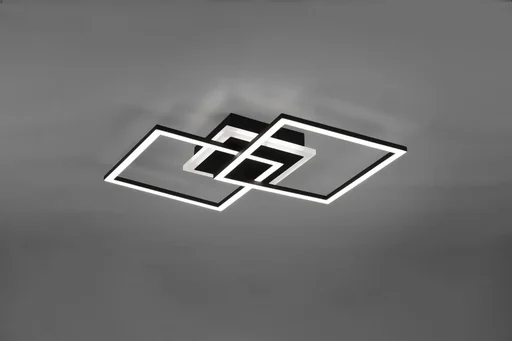 "LED-Deckenleuchte VENIDA, 25 W, 3000K, 2600 lm, Switch-Dimmer, schwarz matt, Acryl weiß image"