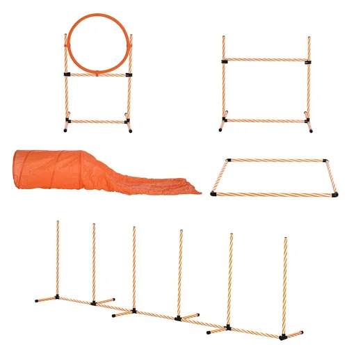 "Hunde Agility Set Hundetrainigsset mit Hundetunnel Training für Haustiere Inklusive Tasche Leicht zu tragen Kunststoff P image"