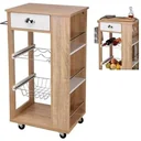 Küchenwagen - 37 x 48 x 86cm - Holz/Weiß