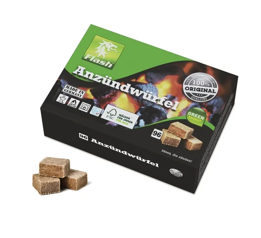 "Anzünder Holz & Wachs, 96 Würfel image"