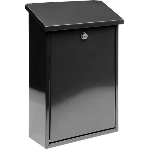 "NL Briefkasten mit 2 Tasten - schwarz - 400x250x100 mm image"
