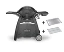 Gasgrill Q 3200 Station, Black, mit Hitzeschild und Bratenrost