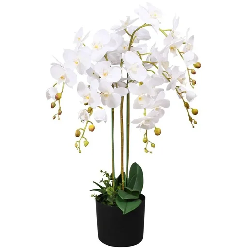 "Künstliche Pflanze mit Topf Orchidee 75 cm weiß image"