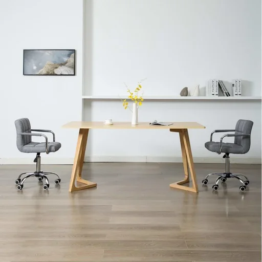 "Esszimmerstühle 2 Stück Stoff hellgrau image"