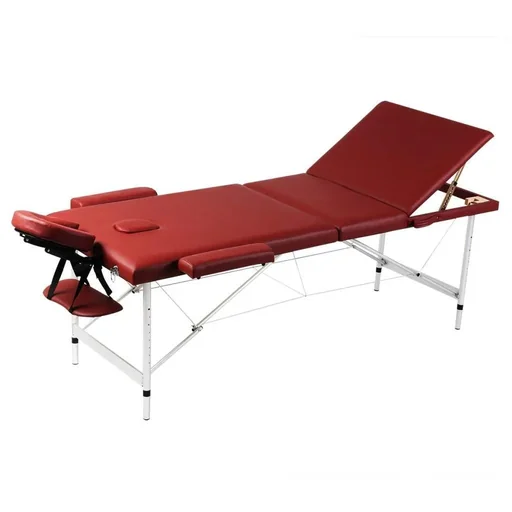 "Klappbare Massageliege 3 Zonen mit Aluminiumrahmen (rot) image"