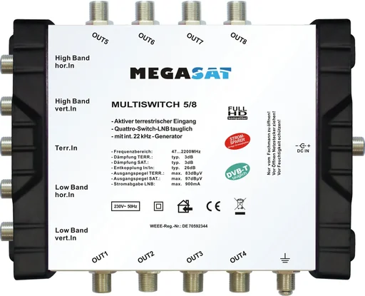 "Multischalter 17/8, Profiline - Geeignet für 4 Satelliten bis zu 8 Teilnehmer image"