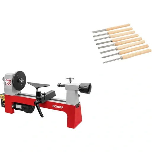 "D300F Drechselbank Profi-Set mit Silverline 8-teiligem Drechselmeißel-Set image"