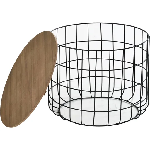 "Beistelltisch 2-teilig, schwarz und braun image"