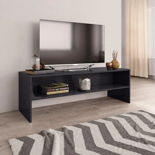 "TV-Schrank 120x40x40 cm Spanplatte hochglänzend grau image"