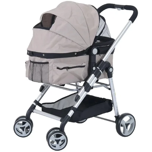 "Hundewagen Hundebuggy Wagen mit Sonnendach grau image"