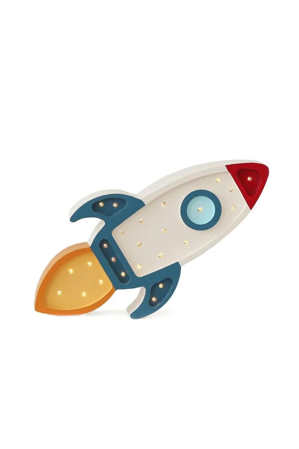 "Little Lights Nachtlicht Kinder, Nachtlampe Raketenschiff - 100% Kiefernholz natur, Farbe: Galaktisch weiß image"