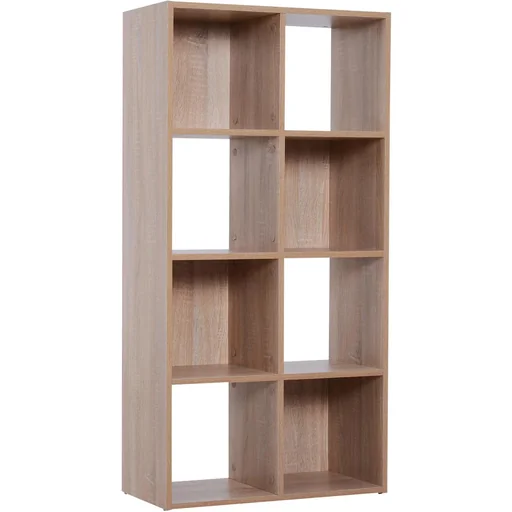 "8 Fächer Bücherregal Wandregal Standregal Raumteiler Holz Natur 61,5 x 29,5 x 122,5 cm image"