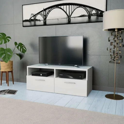 "TV-Schrank 95x35x36 cm Spanplatte weiß image"