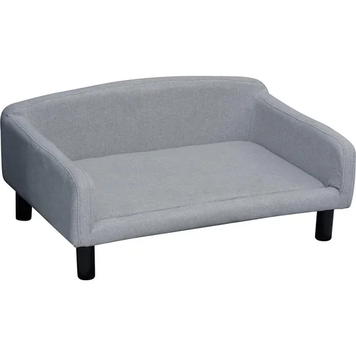 "Pawhut Hundesofa mit kuschligem Stoffbezug hellgrau image"