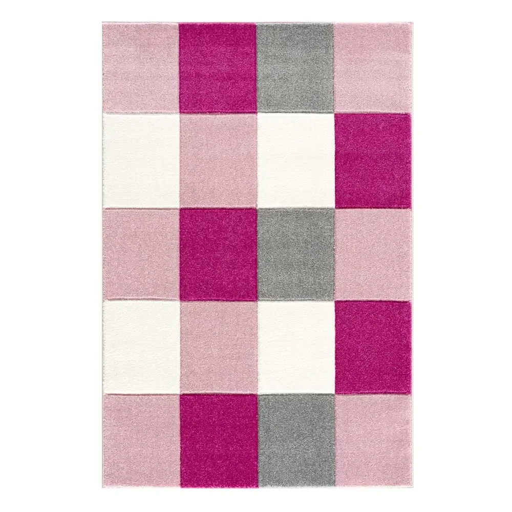 "Livone Kinderteppich Patchwork rosa, Teppichgrösse: 160 x 230 cm image"