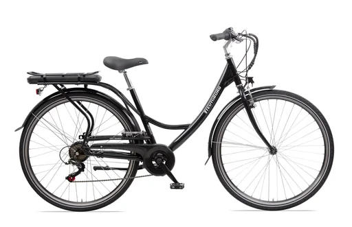 "Unisex City E-Bike 28 Zoll, Rahmenhöhe 49 cm, 7-Gang Kettenschaltung, schwarz, Teutoburg Senne, Wave XXL image"