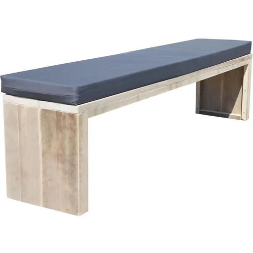 "Gartenbankgerüst Holz 160 cm inkl. Wasser- und schmutzabweisendem Kissen Anthrazit image"