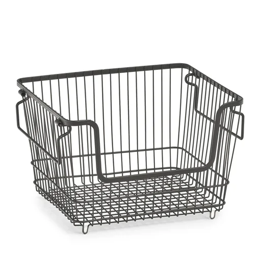 "Vorratskorb, stapelbar, Metall, schwarz image"