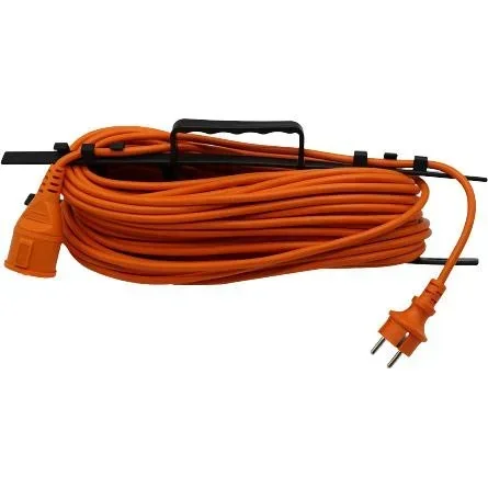 "VT-3002-30 Verlängerungskabel mit Schutzhülle - 30 Meter - 1,5mm2 - orange - IP44 image"
