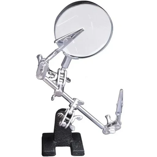"Werkzeug Löthilfe Dritte Hand mit Lupe 5x65mm image"