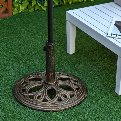 "Sonnenschirmständer aus Gusseisen 11,5 kg Schirmständer für Sonnenschirm Schirmstangen 38 mm/48 mm rund Sonnenschirmfuß image"
