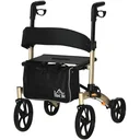 Rollator mit Stuhl Faltbarer Gehwagen Gehhilfe für Senioren mit 4 Rädern Stauraum Bremse höhenverstellbar Leichtgewicht