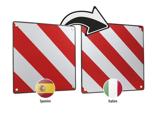 "Warntafel für Fahrradträger, 2 in 1, für Spanien & Italien, cas. 50 x 50 cm image"
