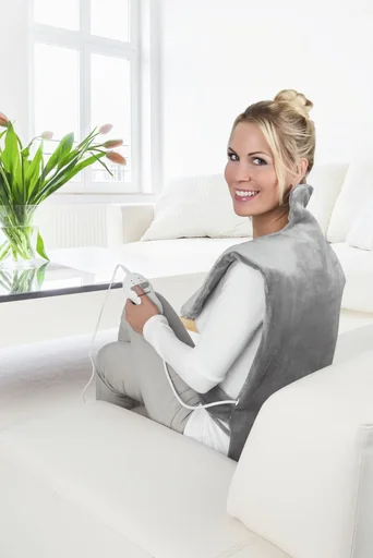 "2 in 1 Heizdecke, Massagefunktion, 100 Watt, Grau image"