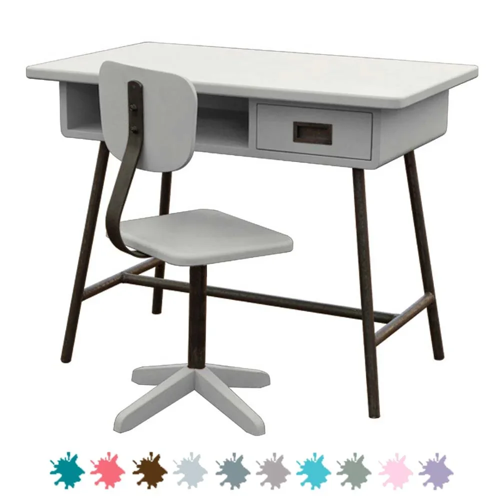"Laurette Kinderschreibtisch La Classe mit Stuhl, Farbe: taupe image"