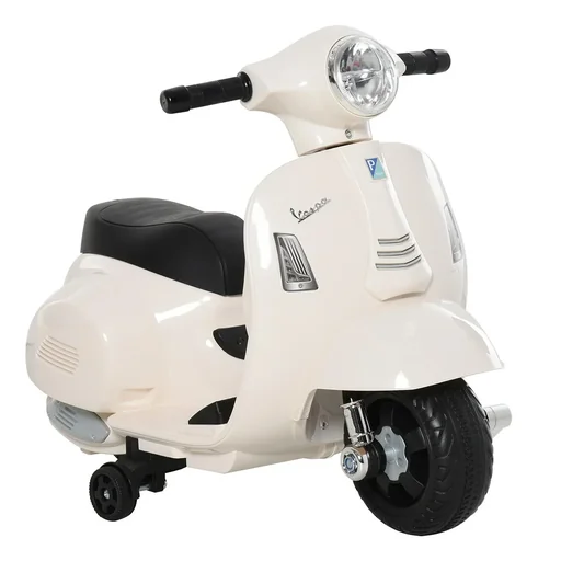 "VESPA Elektromotorrad Kindermotorrad Elektrofahrzeug 18-36 Monate 3 km/h LED-Licht Sound PP-kunststoff Metall Weiß image"